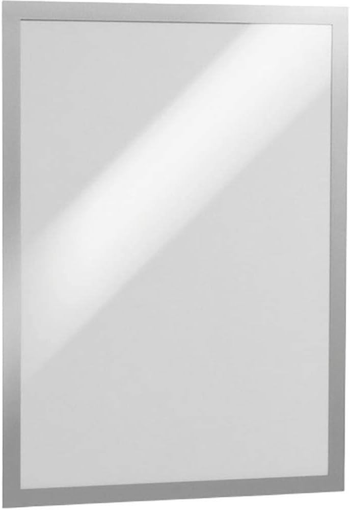 Durable Info-Rahmen Duraframe (A3, selbstklebend mit Magnetverschluss) 2 Stück, silber, 487323 DIN A
