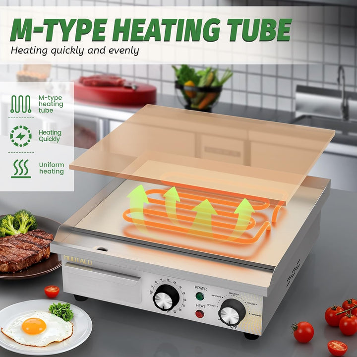 Elektrische Grillplattemit Zeitschaltuhr, Profi Gastro Elektrogrill Elektrische Grillplatte mit 36 x