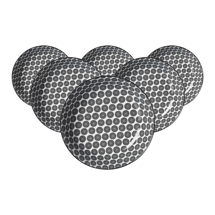 Ritzenhoff & Breker Takeo Circles Suppenteller 6er Set, 20 cm, Tiefe Teller mit vollflächigem Dekor,