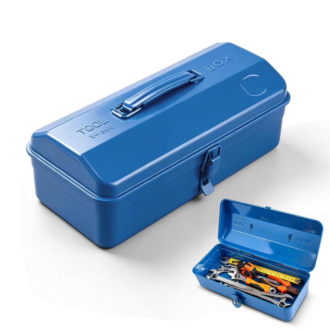Werkzeugkoffer Klein Leer, Werkzeugkiste Metall 37×16×12cm Robust Langlebig Werkzeugkasten Mit Trage