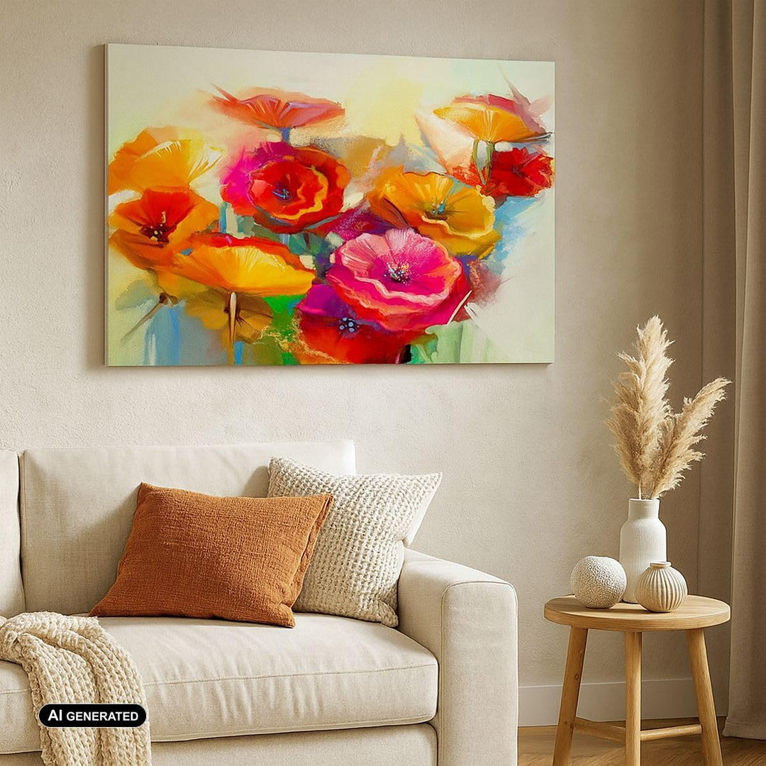 Bilder auf Leinwand 100x70cm Leinwandbild Blumen Frühling Flora Garten Gross Wanddeko Bild Schlafzim