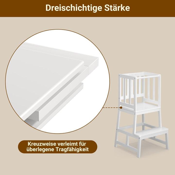 COSYLAND Lernturm ab 1 Jahr – Montessori Learning Tower für Kinder – Sicherer Kinder Lernturm ab 2 J