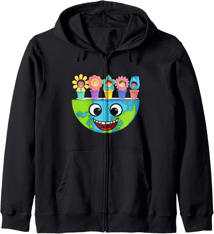 Lustige glückliche Tag der Erde Kinder auf der ganzen Welt Kapuzenjacke
