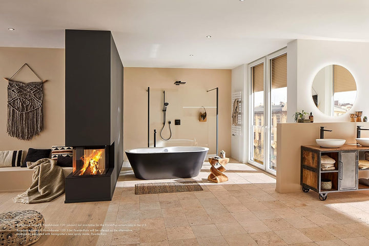 hansgrohe Duschstange Unica' S Puro 0,90m mit Brauseschlauch 1,60m, Mattschwarz Mattschwarz 0,90m Se