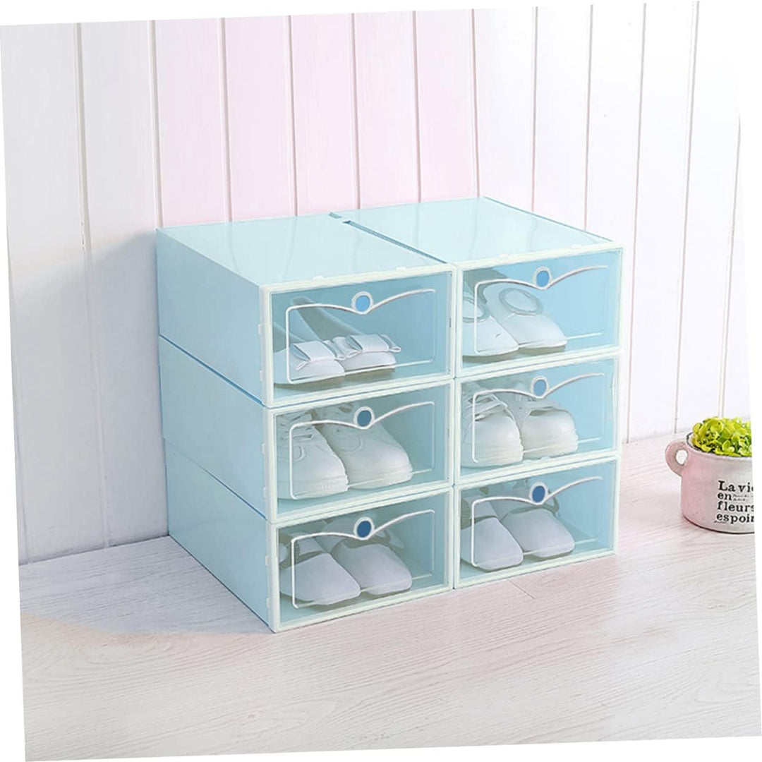 Cabilock 6 Stück Box Schuhvitrine Durchsichtige Schuhaufbewahrung Schuhe Aufbewahrungsboxen Faltbare