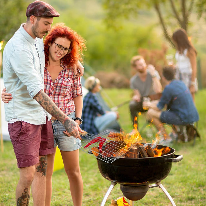 PRETYZOOM Edelstahl Grillzubehör Bbq Fisch Clip Grillnetz Halter 15 Zoll Grillkorb Für Outdoor Grill