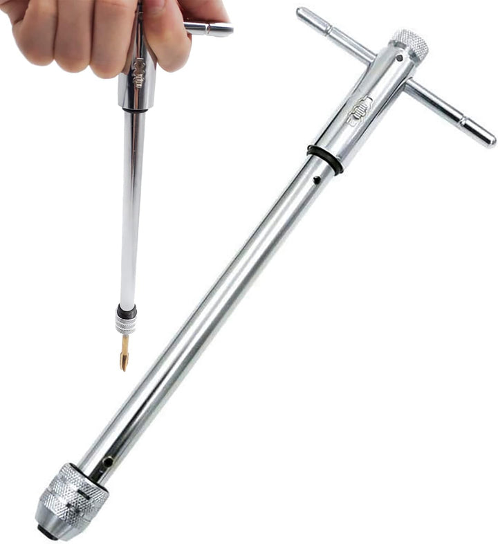 QISF Gewindeschneider Halter | Windeisen | Lang Werkzeughalter mit Gleitgriff für Gewindebohrer | M5