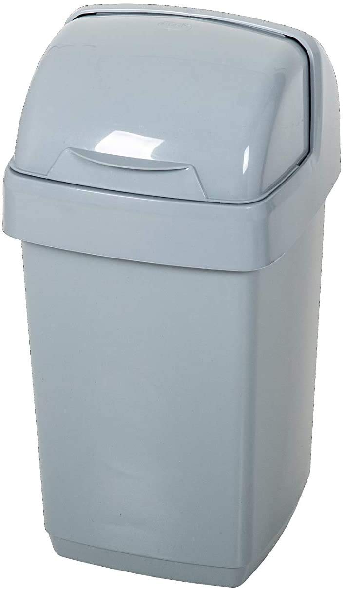 Addis 518460 Eco Abfalleimer für Badezimmer, Küche, 100% recycelter Kunststoff, 10 Liter, Hellgrau
