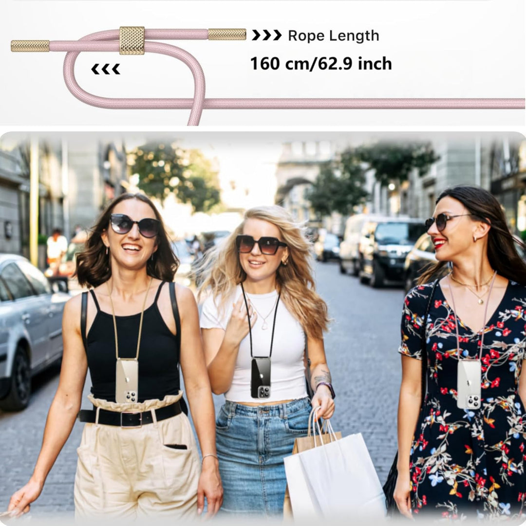 OLEPHY Handykette für iPhone 16 Plus Hülle mit Band, Necklace Handyhülle, Transparente Schutzhülle z