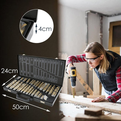 Randaco 230-teilig Metallbohrer Set Metallbohrersortiment HSS geschliffen, Split Point 1-13 mm DIN 3