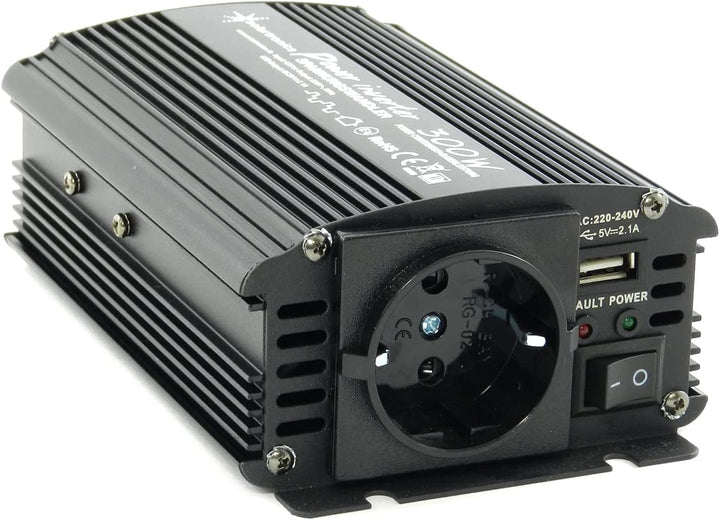 solartronics Spannungswandler Wechselrichter Intverter NM 300-5000 Watt 12V zu 230V schwarz USB Schu