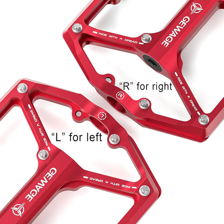 GEWAGE Rennrad-/Mountainbike-Pedale – 3 Lager Fahrradpedale – CNC-gefräste 9/16-Zoll-Flachpedale mit