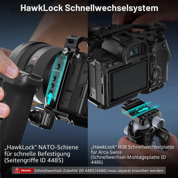 SMALLRIG A7 IV Käfig Cage mit oberem Griff und HDMI-Kabelklemme, Basis Kit für Sony Alpha 7 IV/Alpha