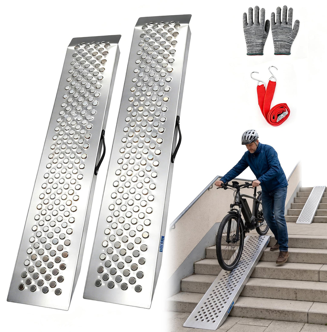 LIEKUMM 2X Auffahrrampe, Laderampe mit Stanze, 600kg/Paar Kapazität für Motorrad, ATV, LKW, Quad, Ra