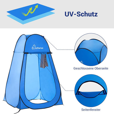 Wolfwise Pop up Toilettenzelt Umkleidezelt, Camping Duschzelt Outdoor Mobile Toilette Umkleidekabine