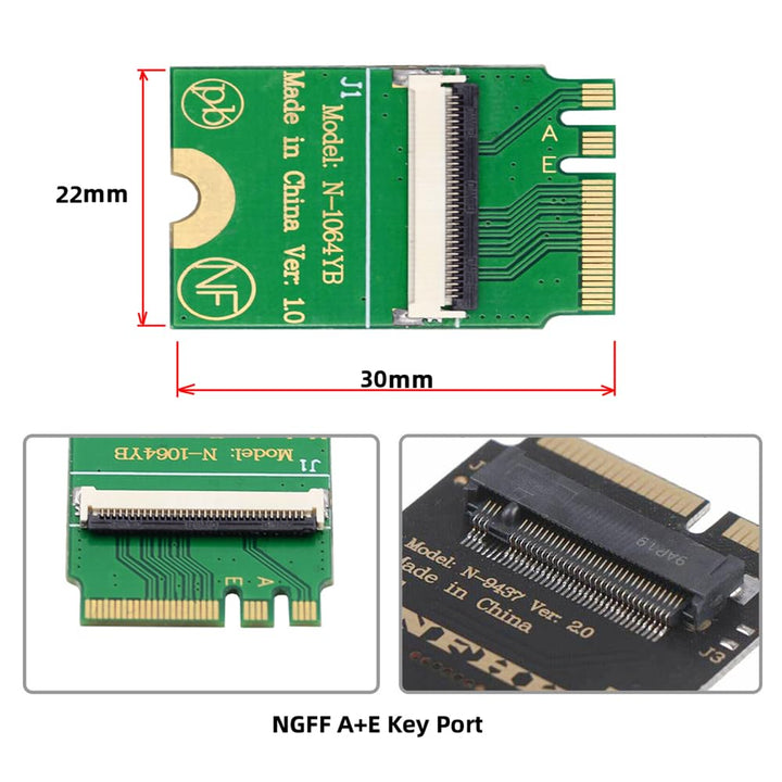 cablecc Mini PCI-E&A+E-Key auf Vier SATA3.0 6 Gbit/s Festplattenverlängerungskartenkabel 10 cm für S
