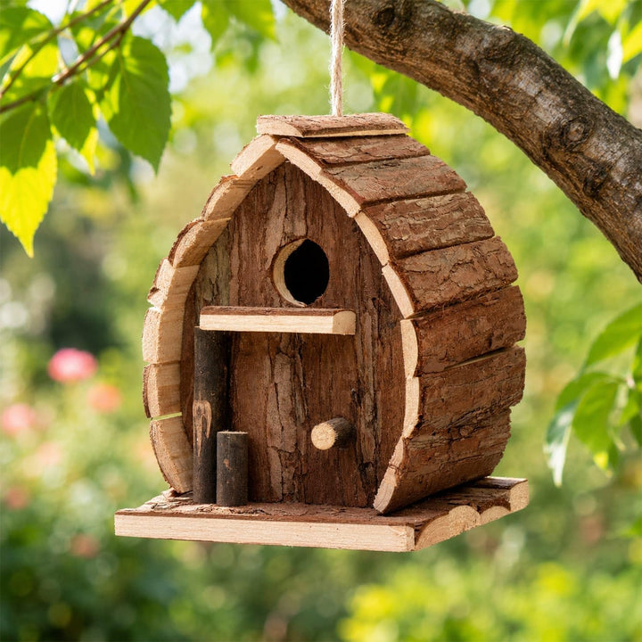 CKB LTD Nistkästen für Vögel Haus Holz Vogelhaus zum Aufhängen Hänge für Wildvögel rustikal natürlic