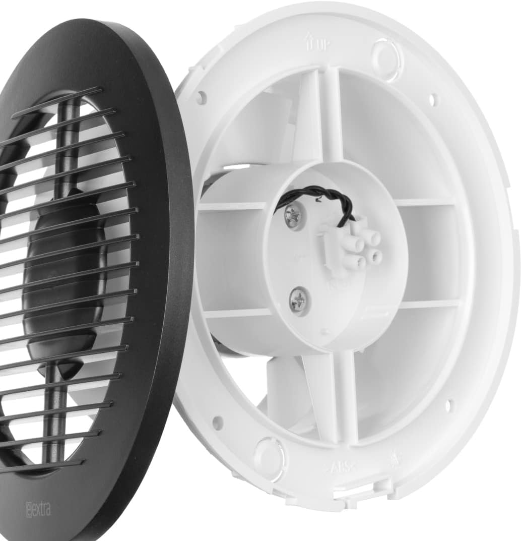 EUROPLAST Ø 125mm Bad-Lüfter - Fan zur Belüftung in Bad und WC gegen Feuchtigkeit - Leise Ventilator