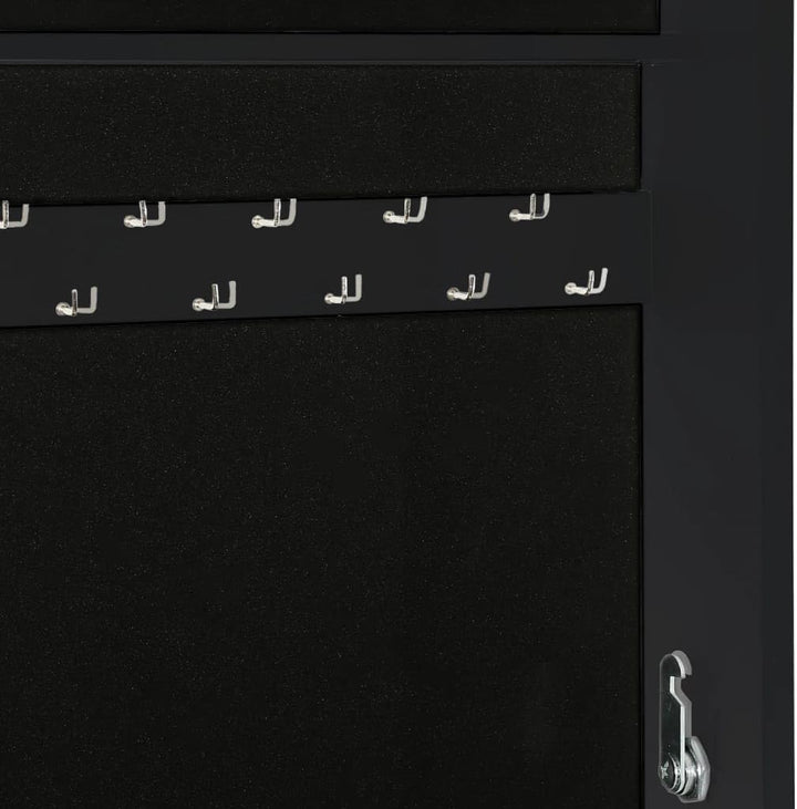 vidaXL Spiegel-Schmuckschrank Freistehend Schwarz 42x38x152 cm, Schwarz