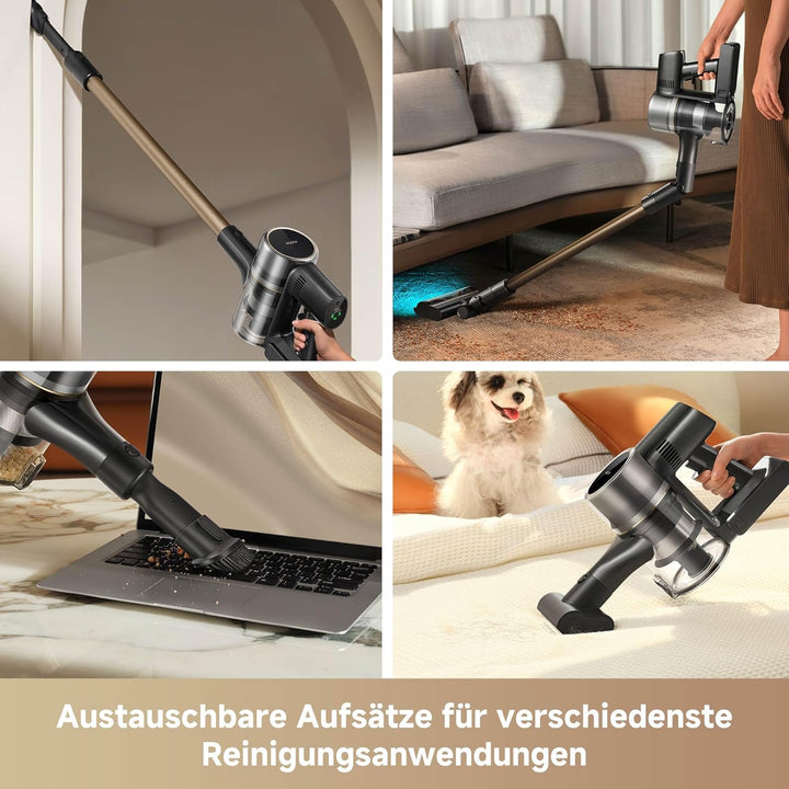 Mova S5 Sense Akku Staubsauger, bis zu 97 Minuten Laufzeit, Staubsauger Kabellos, Multibodenbürste,