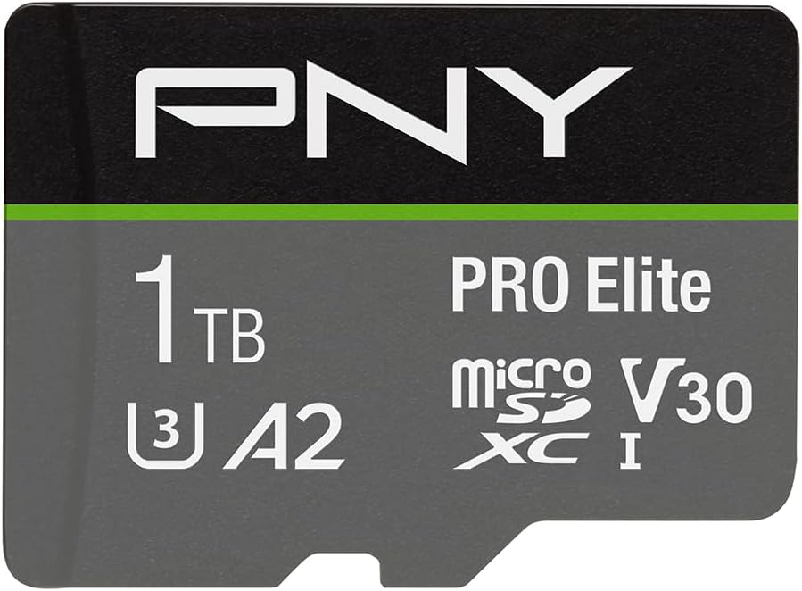 PNY PRO Elite 1TB microSDXC-Speicherkarte + SD-Adapter mit A2 App Performance + 100MB/s Lesegeschwin