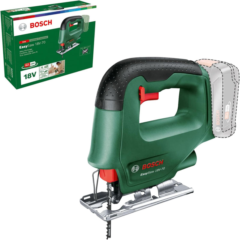 Bosch Akku Stichsäge EasySaw 18V-70 (ohne Akku, 18 Volt System, 1x Stichsägeblatt, im Karton) – Test