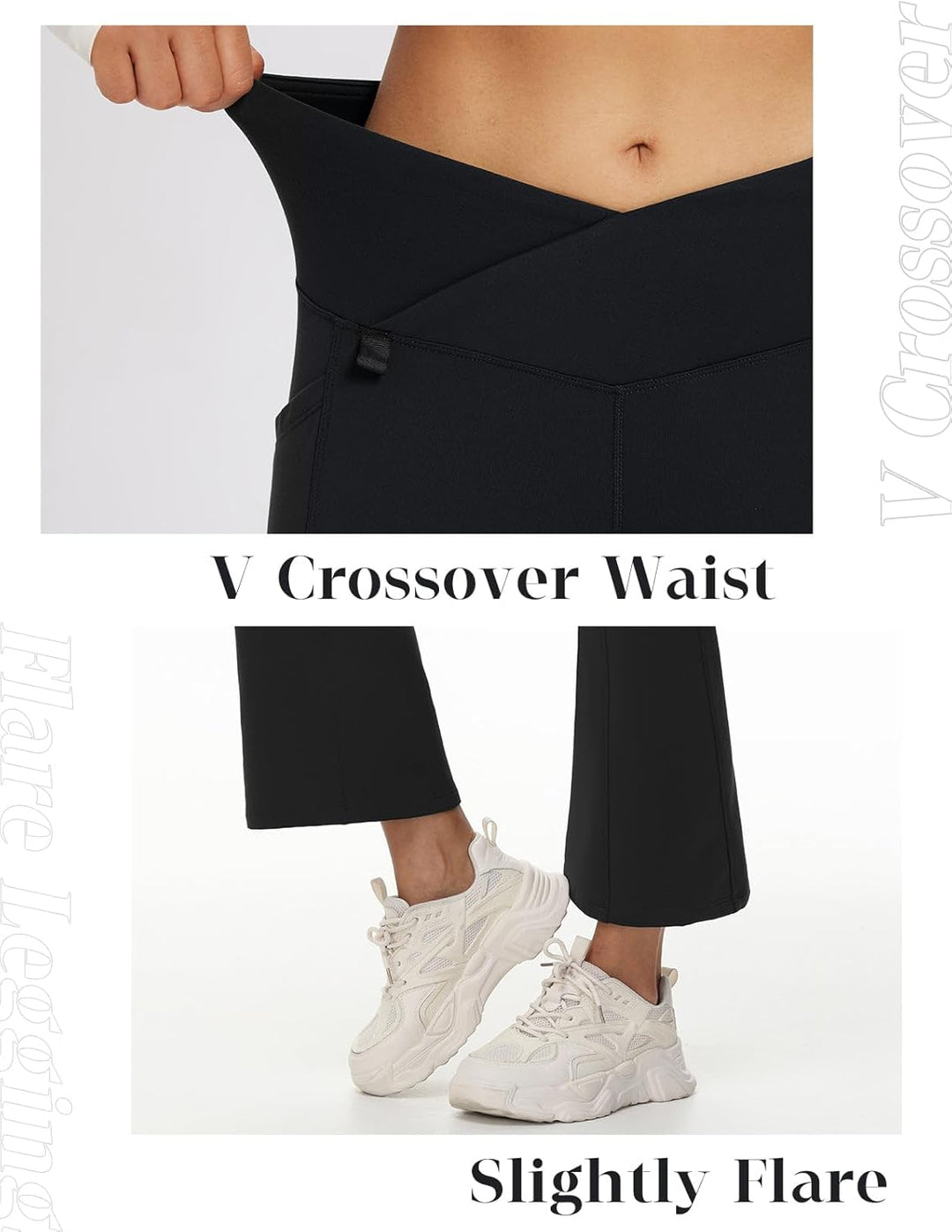 baleaf Thermo Hose Damen Thermo Leggings mit Taschen Wanderhose Wasserabweisend Bootcut Leggings Sch