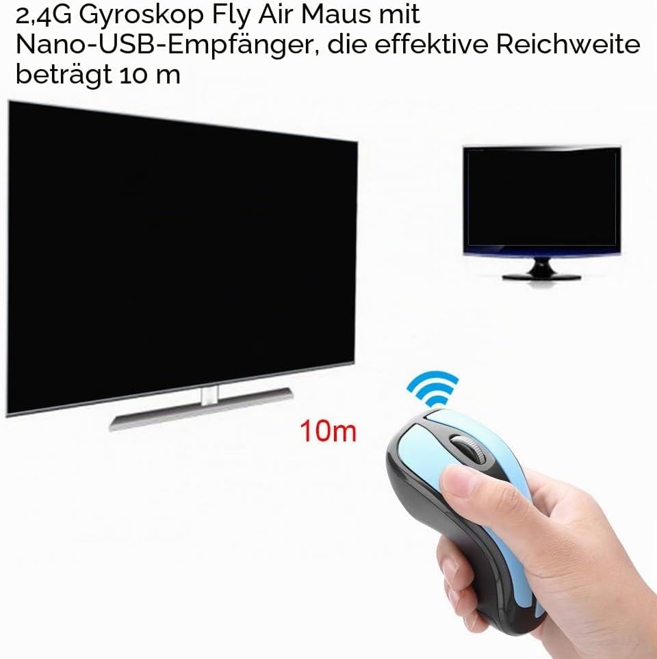 ciciglow Gyration Air Maus, 2-in-1 6D Gyroskop 2.4G Kabellose Mouse 1600 DPI Drahtlose Optische Luft