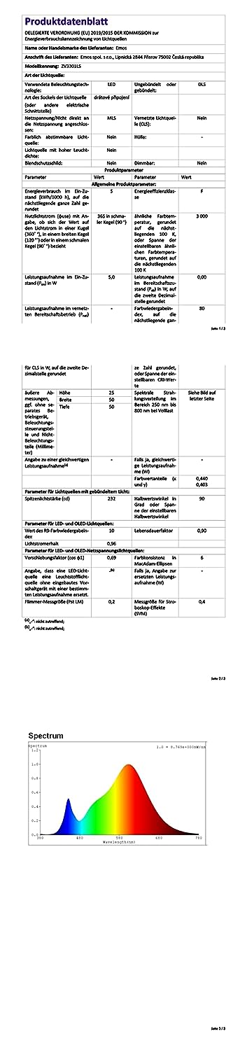 Emos LED Einbaustrahler 230V 5W, 370lm | Einbaustrahler wasserdicht IP44 für Aussen und Innen | LED