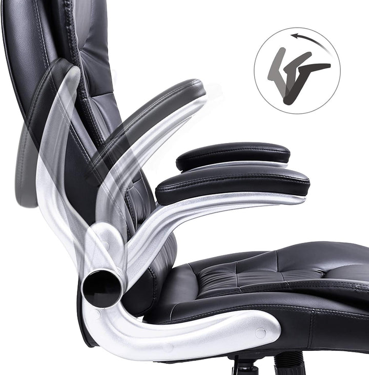 SONGMICS Racing Stuhl Bürostuhl Gaming Stuhl Chefsessel Drehstuhl PU, schwarz, OBG51B,