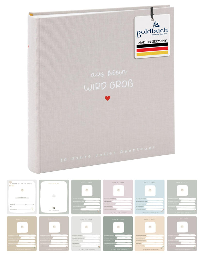 goldbuch 31 033 Fotoalbum Aus klein wird GROss, Fotobuch mit 100 weissen Seiten mit Pergamin Trennbl