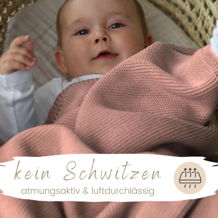 DIKOS® Babydecke Beere aus *100%* GOTS Bio Baumwolle | 4 Jahreszeiten Neugeborenen Decke für Baby Mä