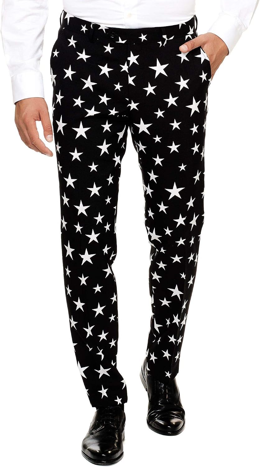 OppoSuits Herren Opposuits Halloween Suit For Men in Creepy And Stylish Print Anzug 46 Starstruck, 4