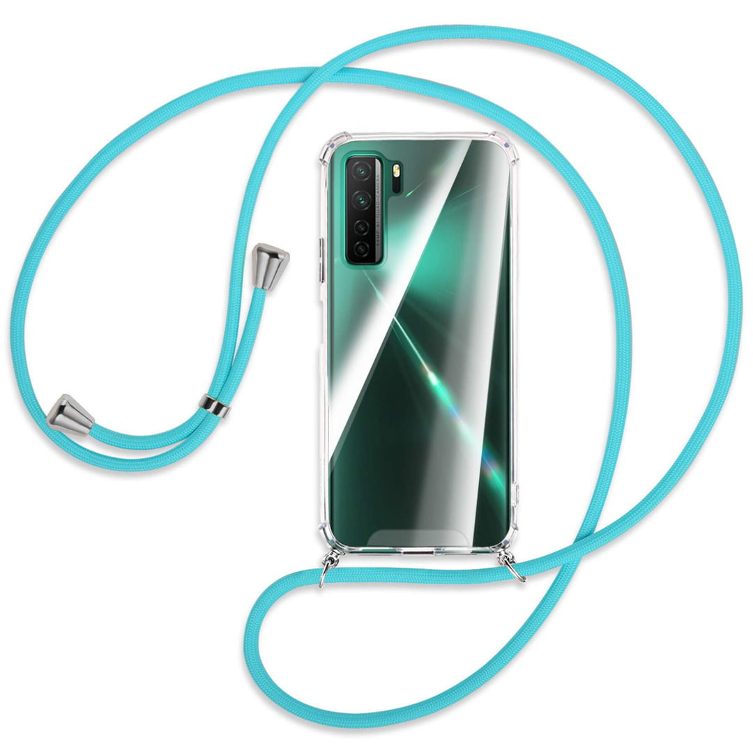 Handykette kompatibel mit Huawei P40 Lite 5G, Nova 7 SE (6.5'') - türkis - Smartphone Hülle zum Umhä