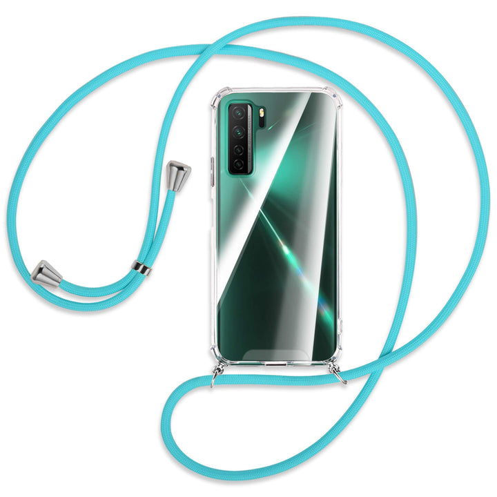 Handykette kompatibel mit Huawei P40 Lite 5G, Nova 7 SE (6.5'') - türkis - Smartphone Hülle zum Umhä