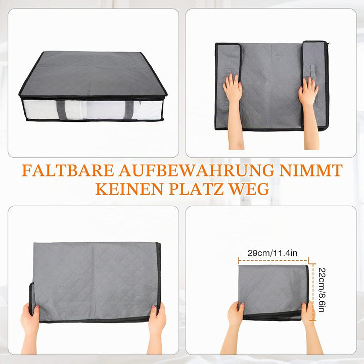 AiQInu Unterbett Aufbewahrungsbox,4 Stück Unterbettkommode mit Sichtfenster und 4 Haltegriffen 60x 4