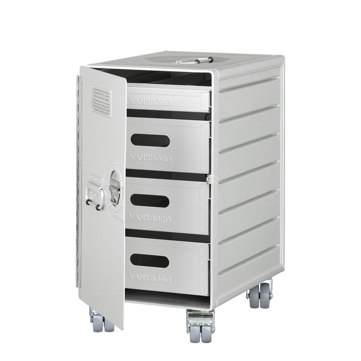Rollcontainer mit Schubladen, mobiler Aktenschrank, Metallschrank, Schubladenschrank Küche, Druckert