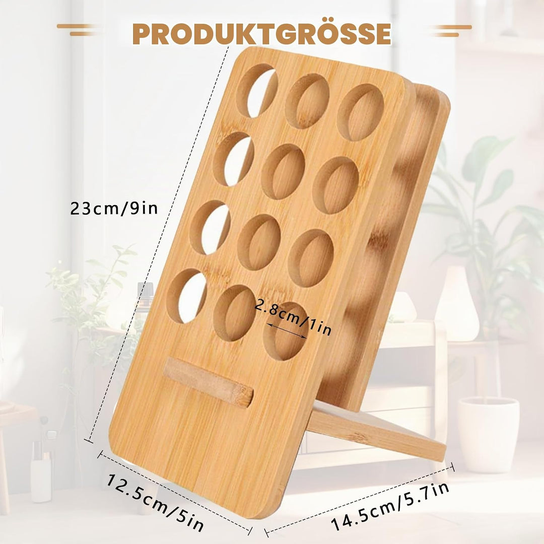 12 Loch Hölzern für Ätherisches Öl Display Ständer, Ständerhalter Aromatherapie Öle Organizer, Äther