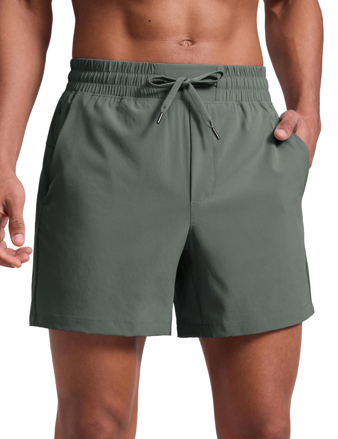 CRZ Yoga Linerless Trainingsshorts für Herren, 17,8 cm, schnelltrocknend, für Laufen, Sport, Fitness