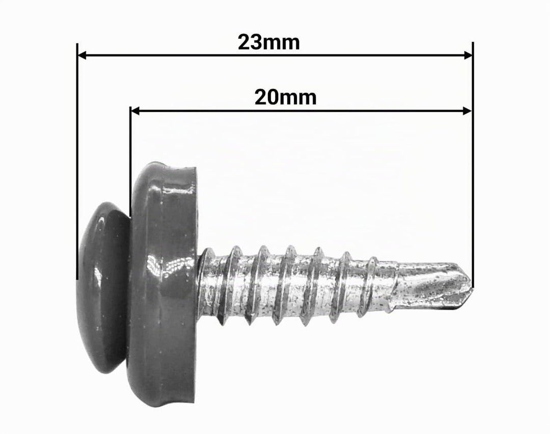 SKIR'CO (80 Stück) Metalldachschrauben 4,8 x 20 mm lackiert, selbstbohrende Schrauben mit EPDM-Unter