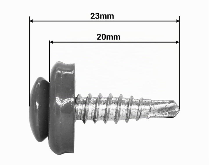 SKIR'CO (80 Stück) Metalldachschrauben 4,8 x 20 mm lackiert, selbstbohrende Schrauben mit EPDM-Unter