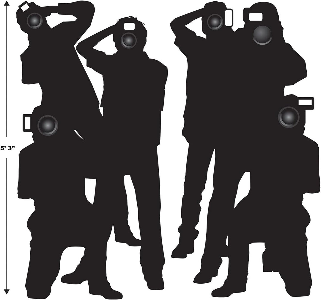 Beistle S52088AZ2 Paparazzi Requisiten aus Kunststoff, Schwarz/Weiss, 4 Stück