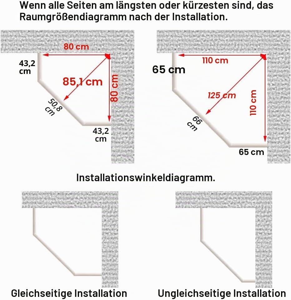 Sikaiqi Dehnbare 304 Edelstahl Diamant Form Badezimmer Badewanne Ecke Duschvorhangstange (Diamantfor