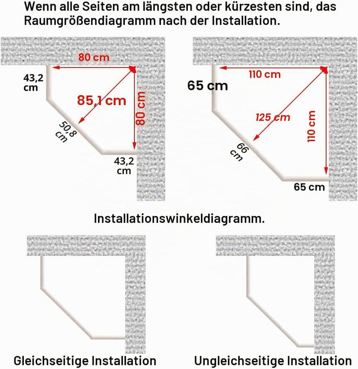 Sikaiqi Dehnbare 304 Edelstahl Diamant Form Badezimmer Badewanne Ecke Duschvorhangstange (Diamantfor