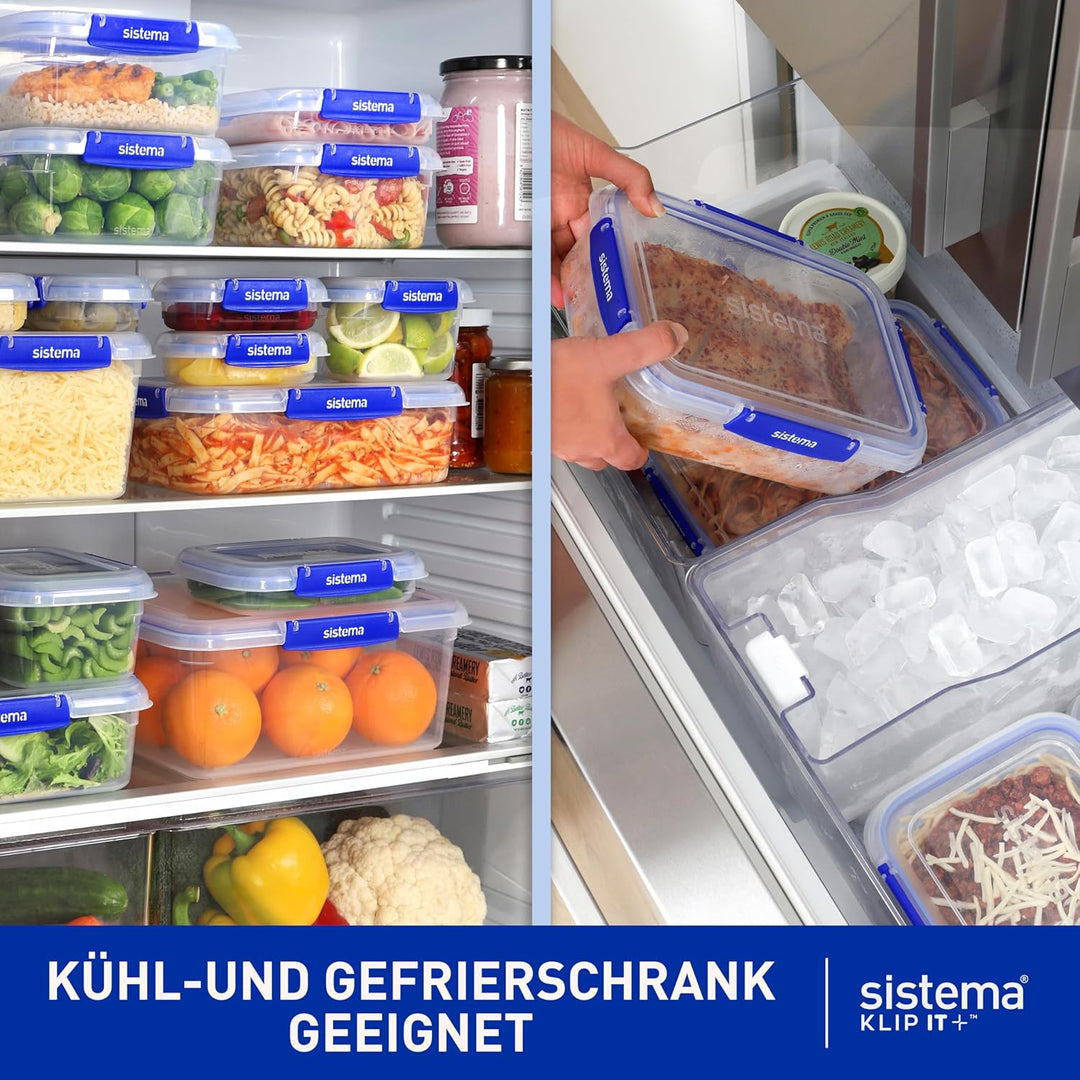 Sistema KLIP IT PLUS Frischhaltedose | 7,5 l rechteckig | stapelbare und luftdichte Vorratsdose mit
