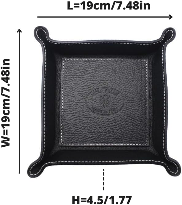 FrasiBags Taschenleerer aus echtem Leder - Quadratisches Ledertablett Organizer, Praktische Aufbewah
