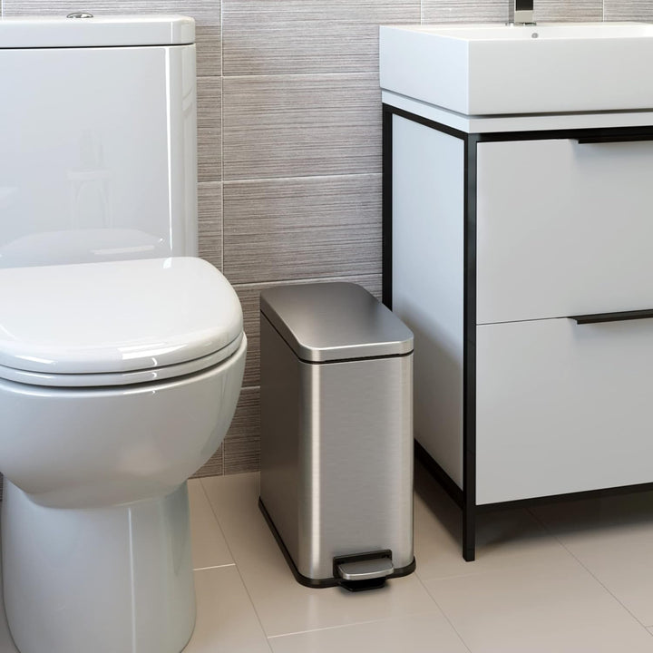 iTouchless SoftStep, schmaler Trittabfalleimer (11,4 L Fassungsvermögen), mit AbsorbX und herausnehm