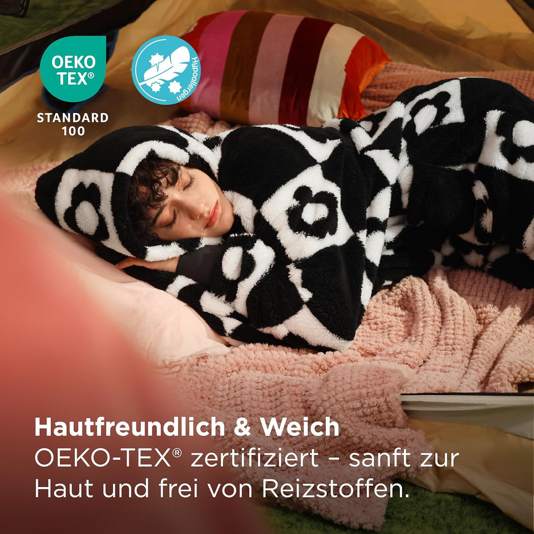 BEDSURE Decke mit ärmeln Kuscheldecke, Weihnachtsgeschenke Geschenke für Frauen Frau Hoodie Decke Da