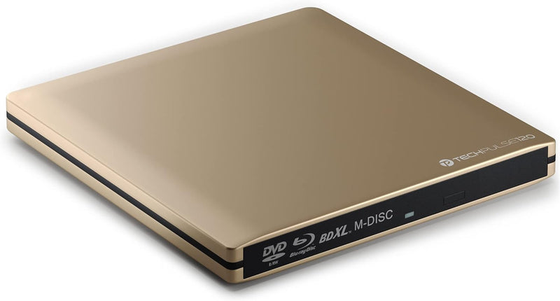 techPulse120 USB 3.0 Typ-C externer Blu-ray Brenner 3D M-Disc BDXL 100GB Burner Superdrive Blueray L