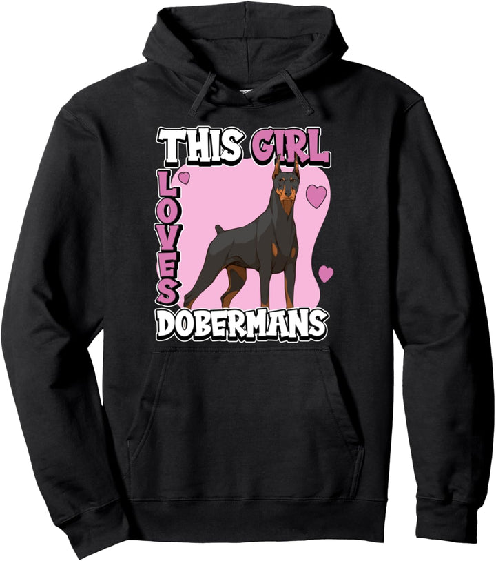 Mädchen This Girl Loves Dobermans Hund Dobermann Pullover Hoodie